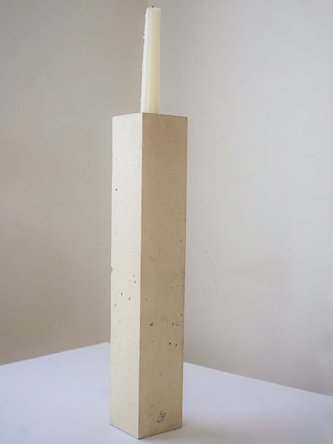 Concrete block candleholder