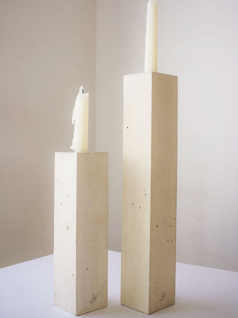 Concrete block candleholder