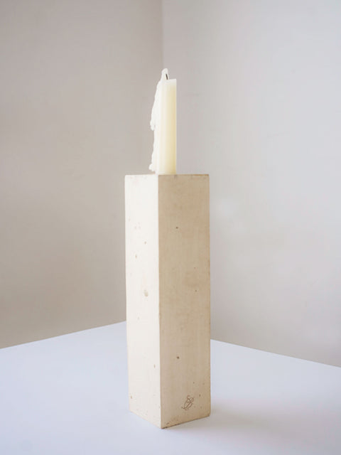 Concrete block candleholder