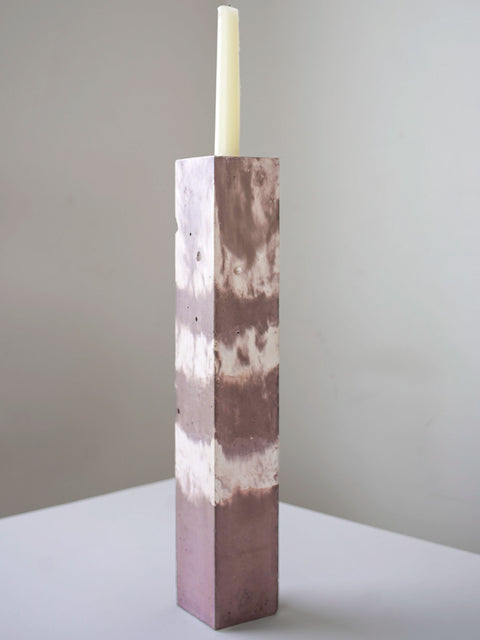 Concrete block candleholder