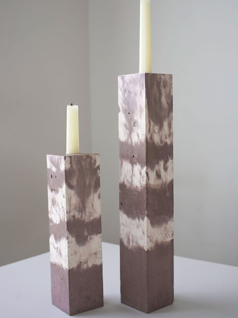 Concrete block candleholder