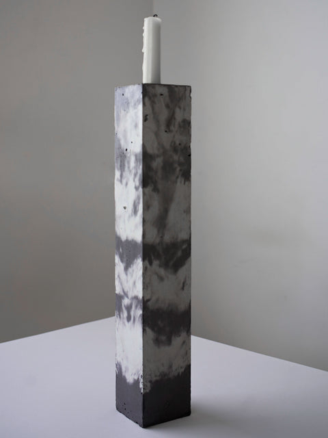 Concrete block candleholder