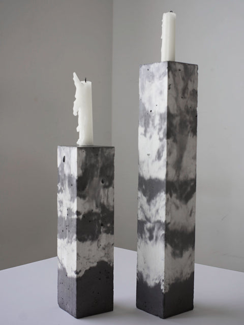 Concrete block candleholder