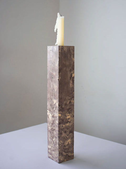 Concrete block candleholder